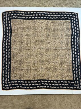 Jim Thompson Elephant Silk Scarf 32x32